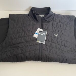 Callaway Men's XL Quilted Full Zip Puffer Golf Vest Tradewinds Black NWOT